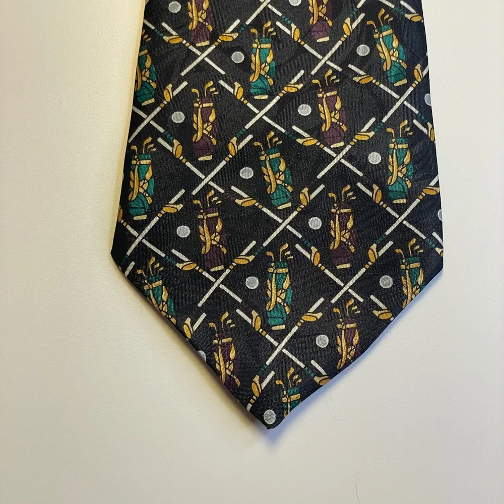 Vintage A. Rogers Golf Bag Necktie Mens Sporty Preppy Country Club 59